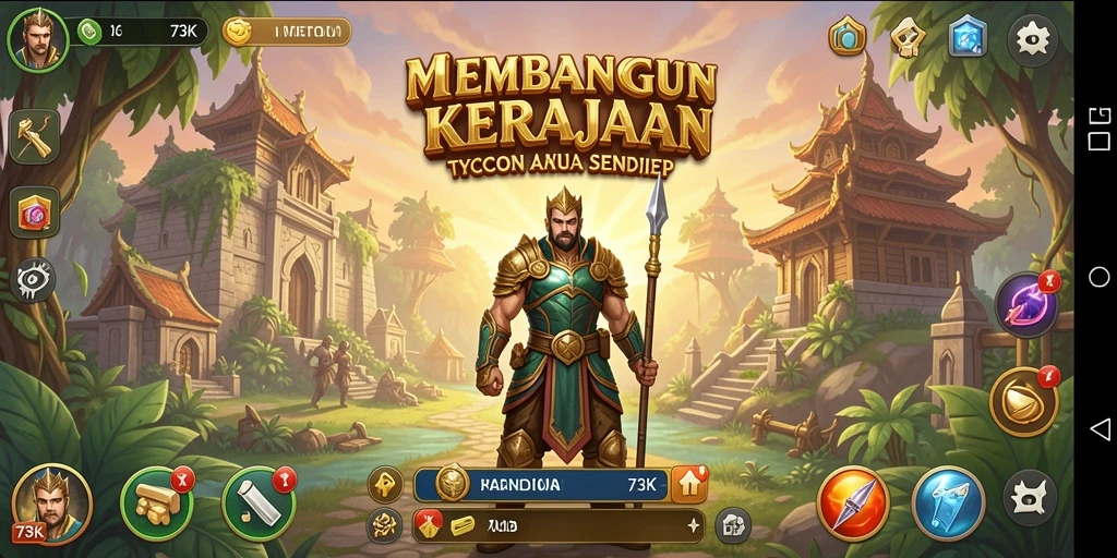 Tampilan gameplay 73K yang menarik dan interaktif.