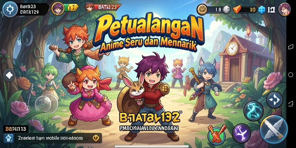 Screenshot menampilkan pertarungan seru dalam BATA123 dengan karakter Anime yang dinamis.