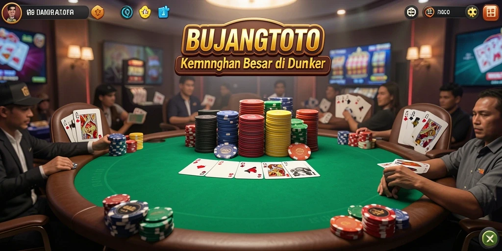 Tampilan gameplay BUJANGTOTO yang seru dan interaktif saat bermain poker.