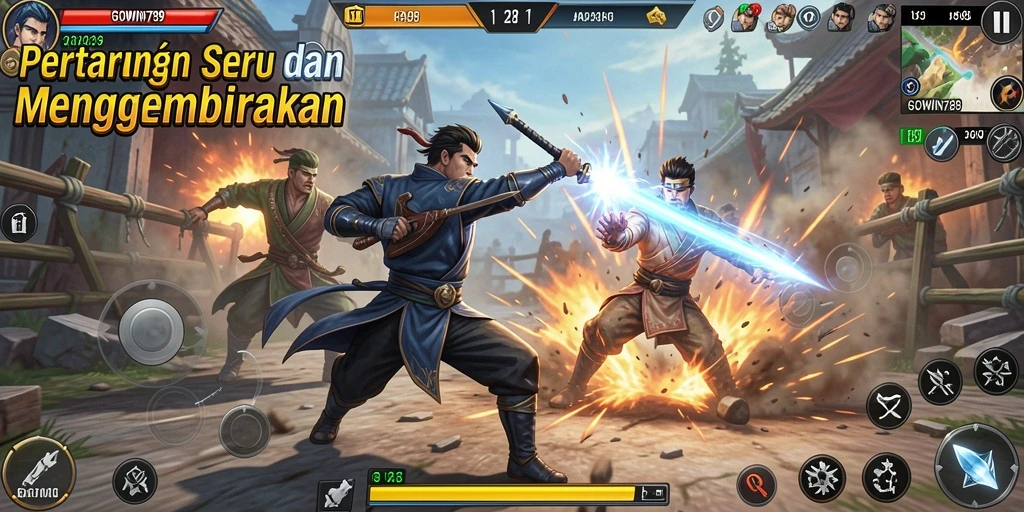 Tampilan gameplay GOWIN789 dengan pertarungan yang mendebarkan.