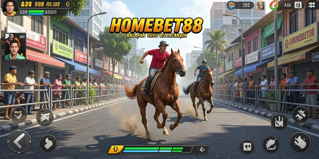Tampilan gameplay balapan yang mendebarkan dan penuh aksi.