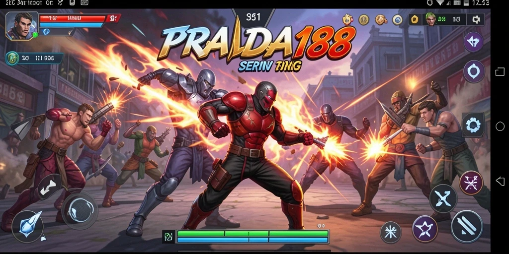 Tampilan gameplay PRADA188 yang penuh aksi menyerupai pertarungan nyata.