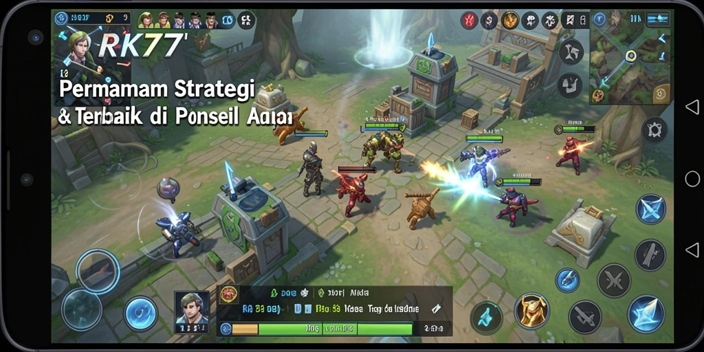 Screenshot gameplay RK77 dengan strategi intens.